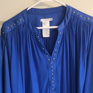 Chico's Blue Studded Women's Top